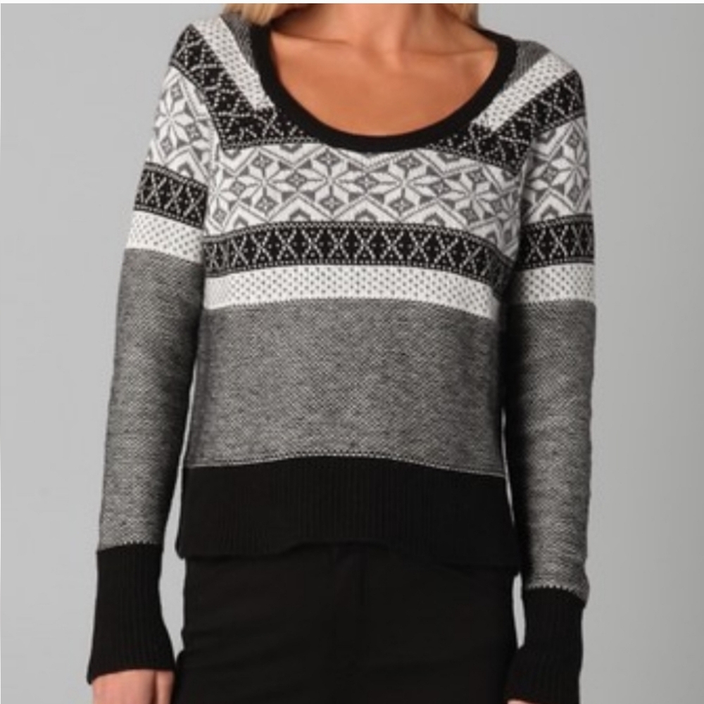 C&C California fair isle wool alpaca blend Patterned Women's Sweater Size Small
